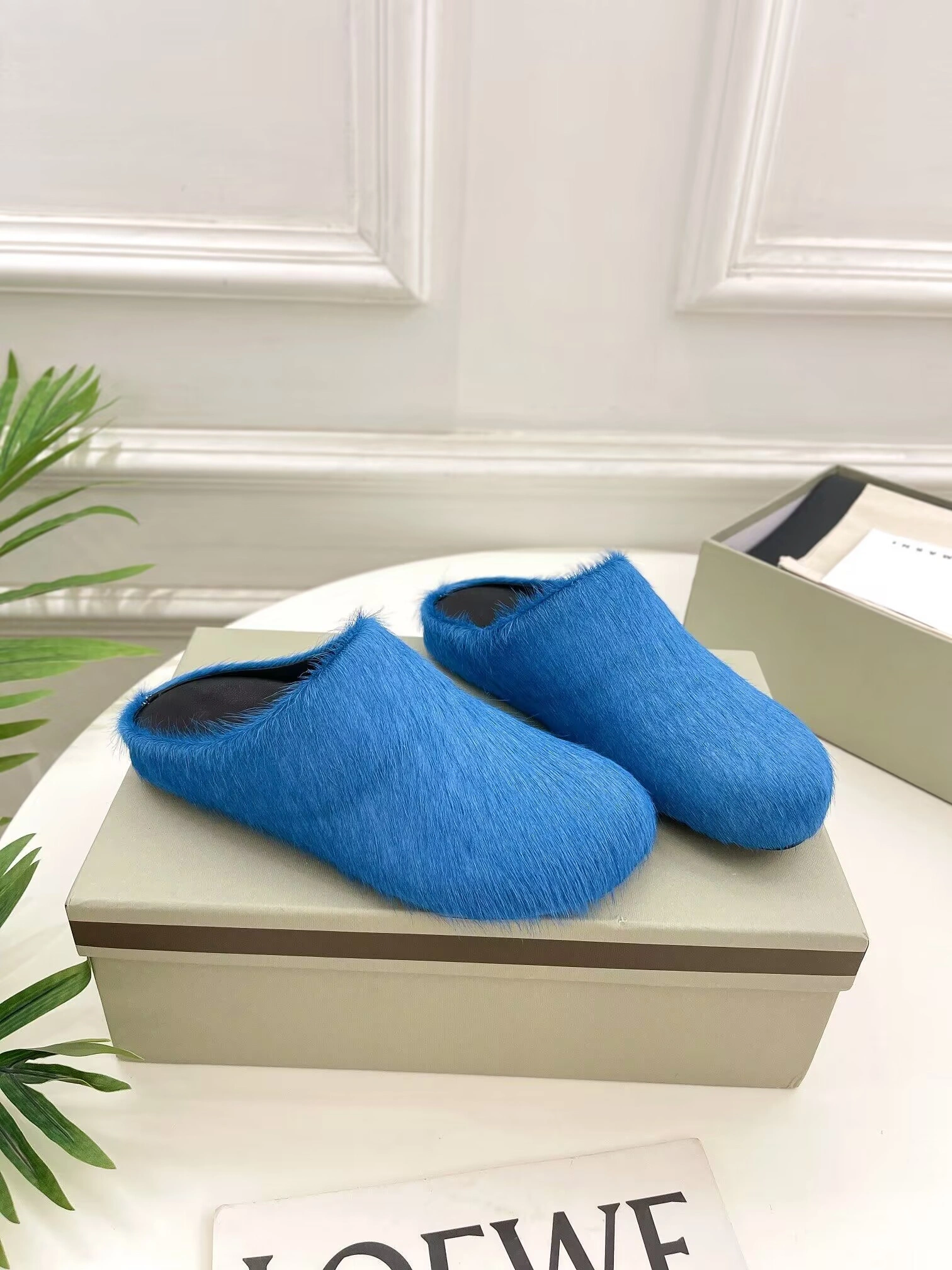 MARNI Blue Fussbett Sabot Loafers