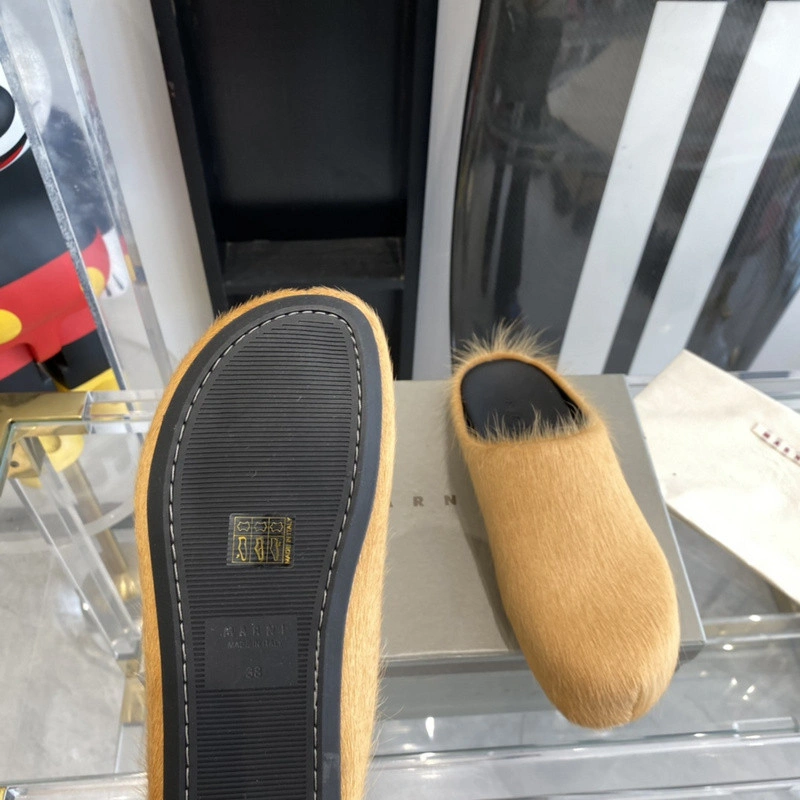 MARNI Brown Fussbett Sabot Loafers