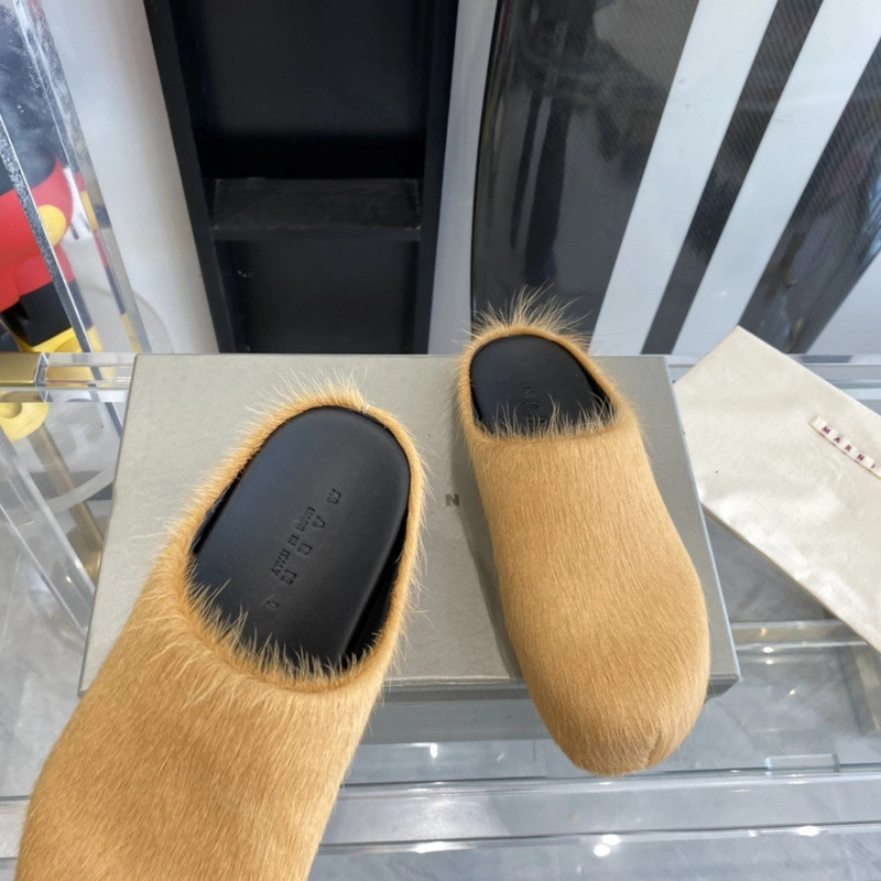 MARNI Brown Fussbett Sabot Loafers