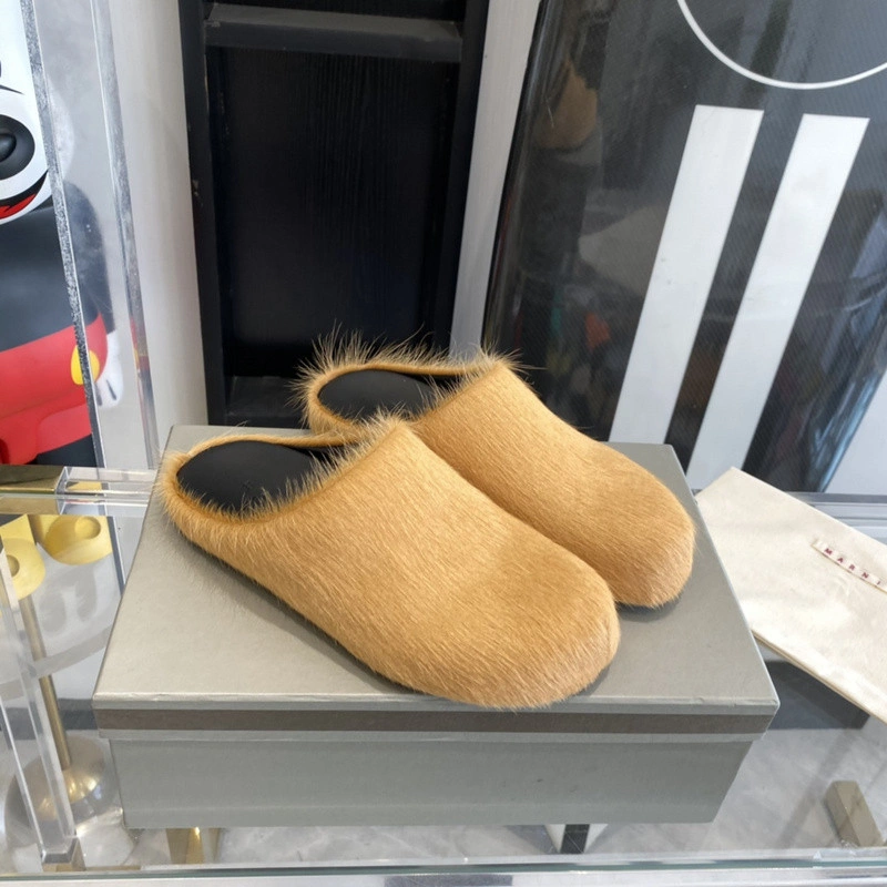 MARNI Brown Fussbett Sabot Loafers