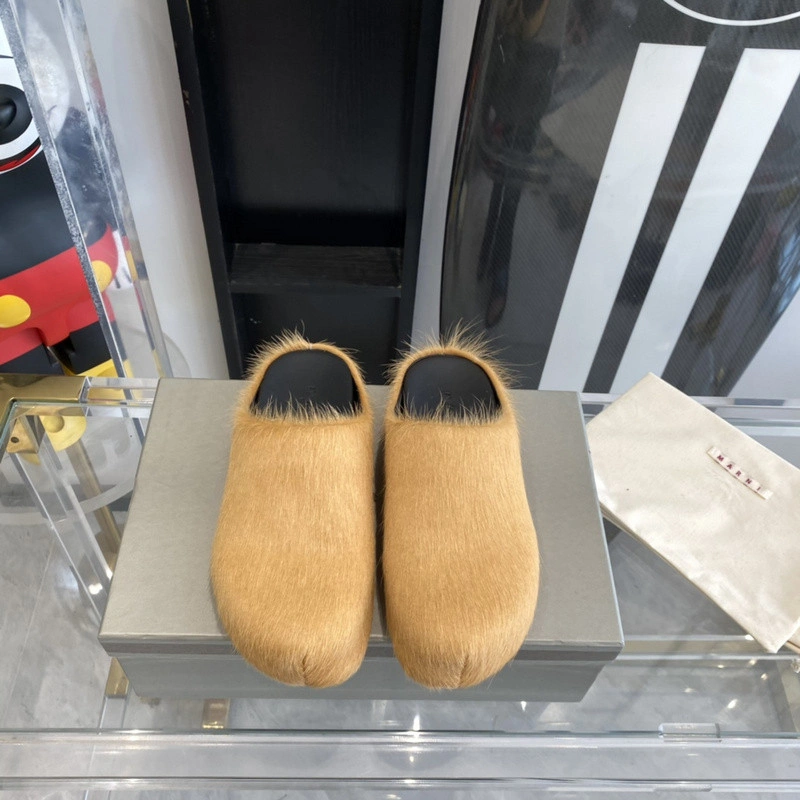 MARNI Brown Fussbett Sabot Loafers