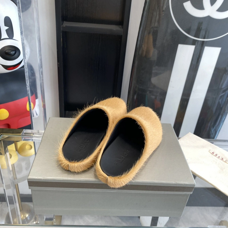 MARNI Brown Fussbett Sabot Loafers