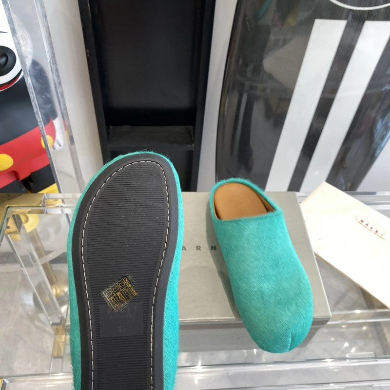 MARNI Green Fussbett Sabot Loafers