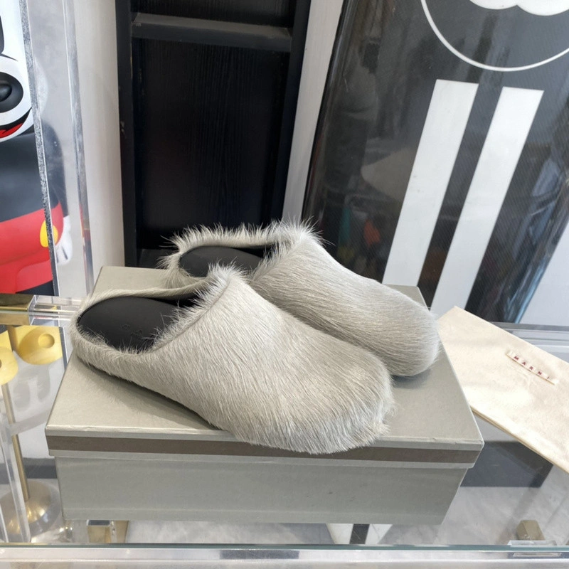 MARNI Grey Fussbett Sabot Loafers