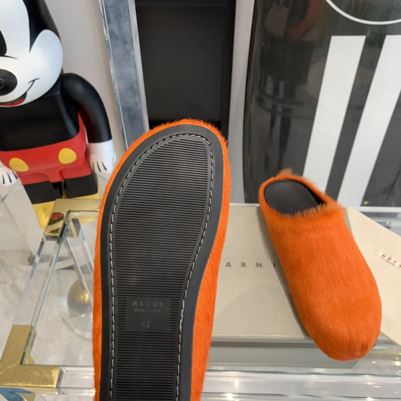 MARNI Orange Fussbett Sabot Loafers