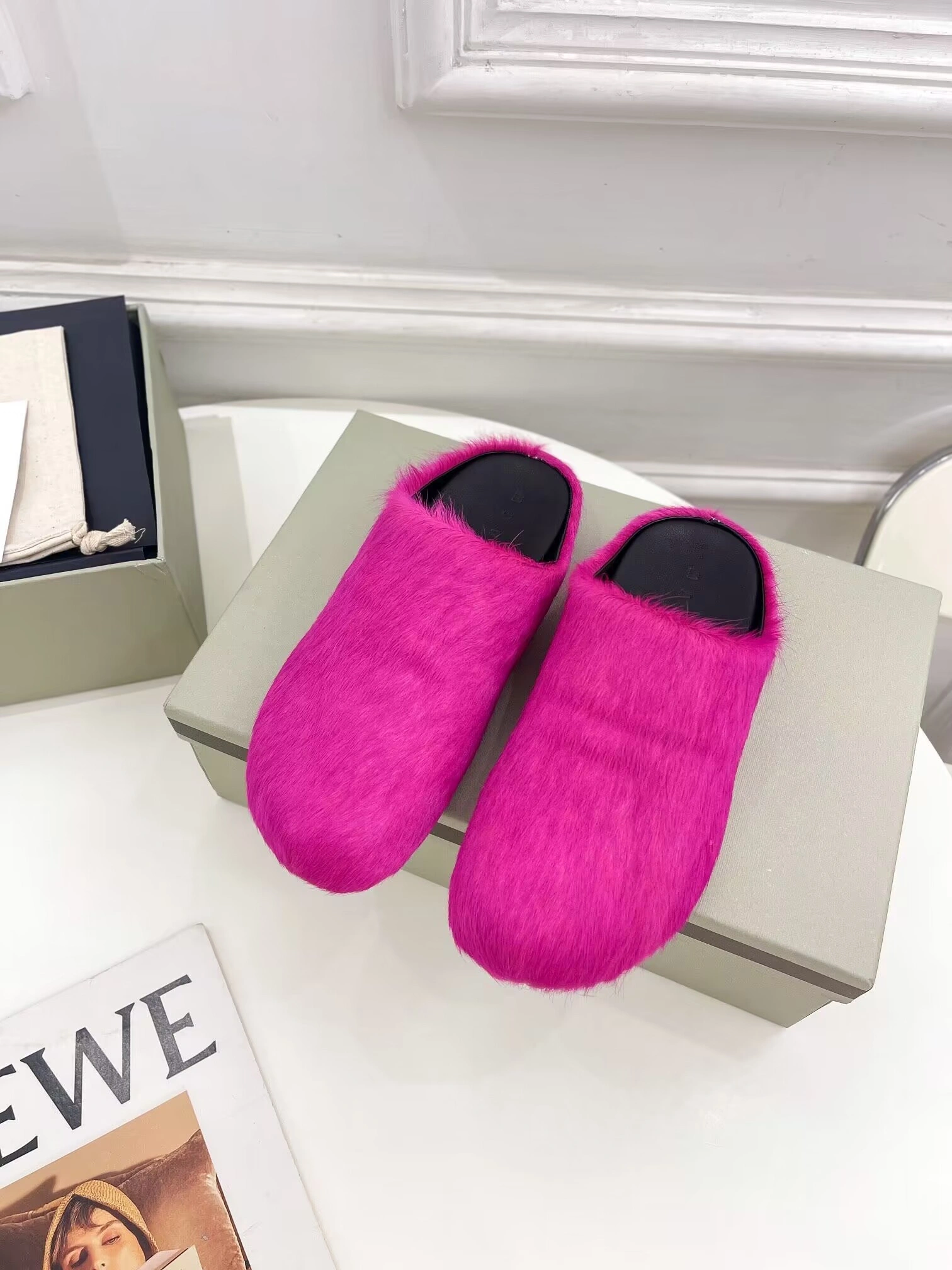 MARNI Pink Fussbett Sabot Loafers