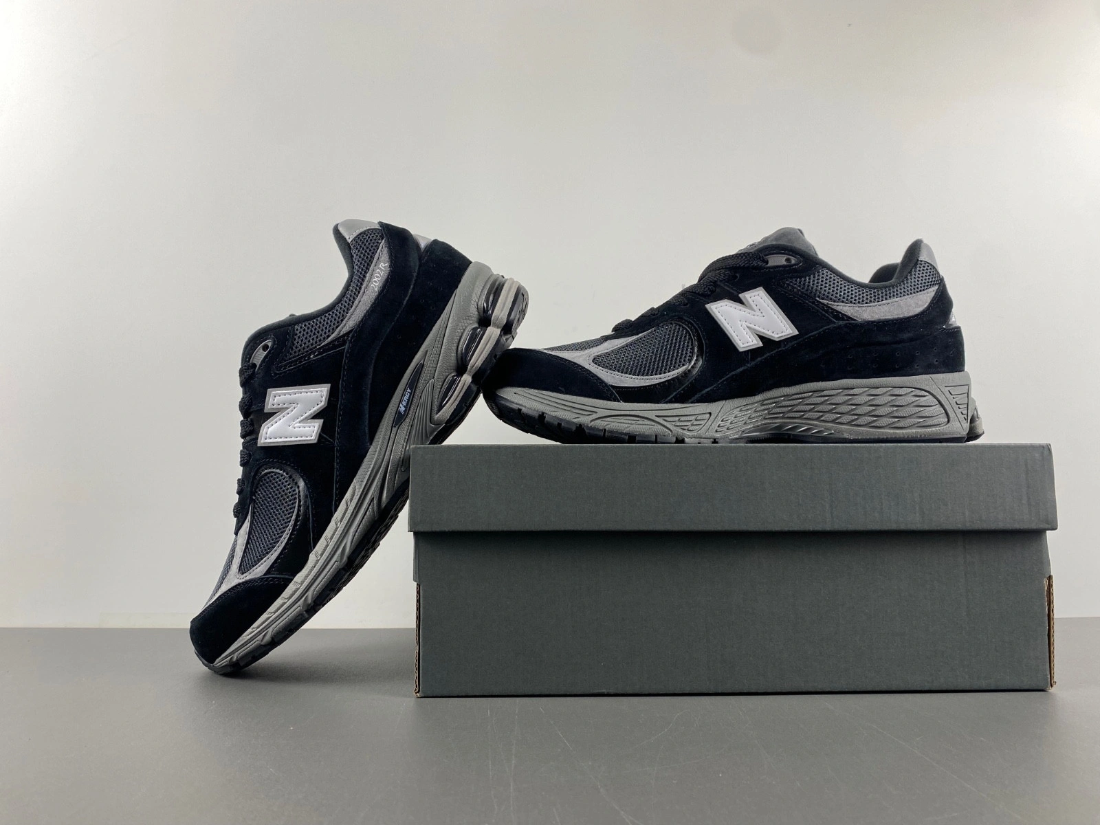 New Balance 2002R Black Dark Grey White