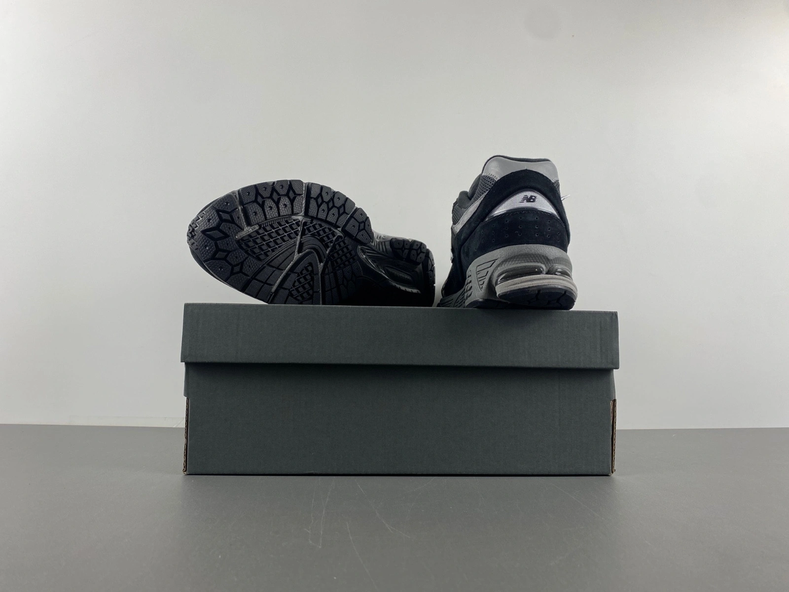 New Balance 2002R Black Dark Grey White