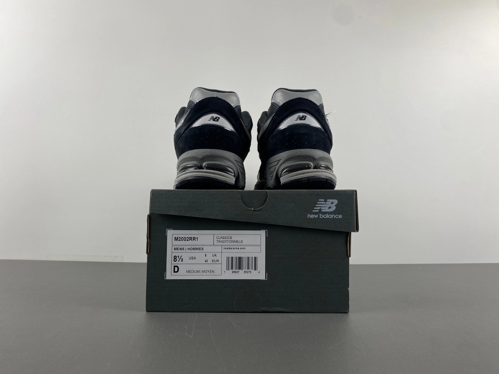 New Balance 2002R Black Dark Grey White