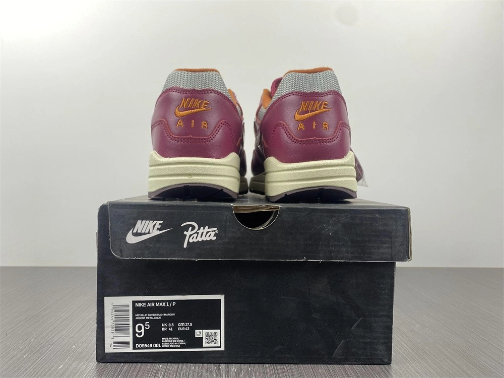 Nike Air Max 1 Patta Waves Rush Maroon (with Bracelet)  DO9549-001