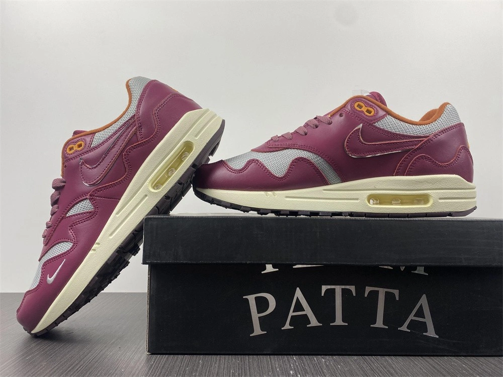 Nike Air Max 1 Patta Waves Rush Maroon (with Bracelet)  DO9549-001