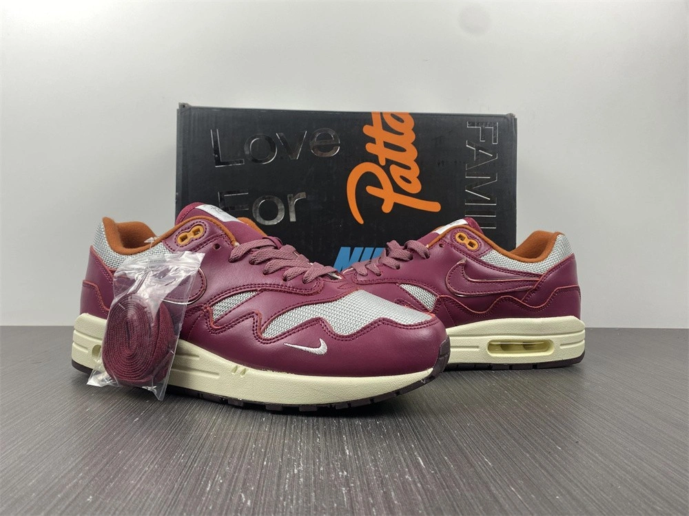 Nike Air Max 1 Patta Waves Rush Maroon (with Bracelet)  DO9549-001