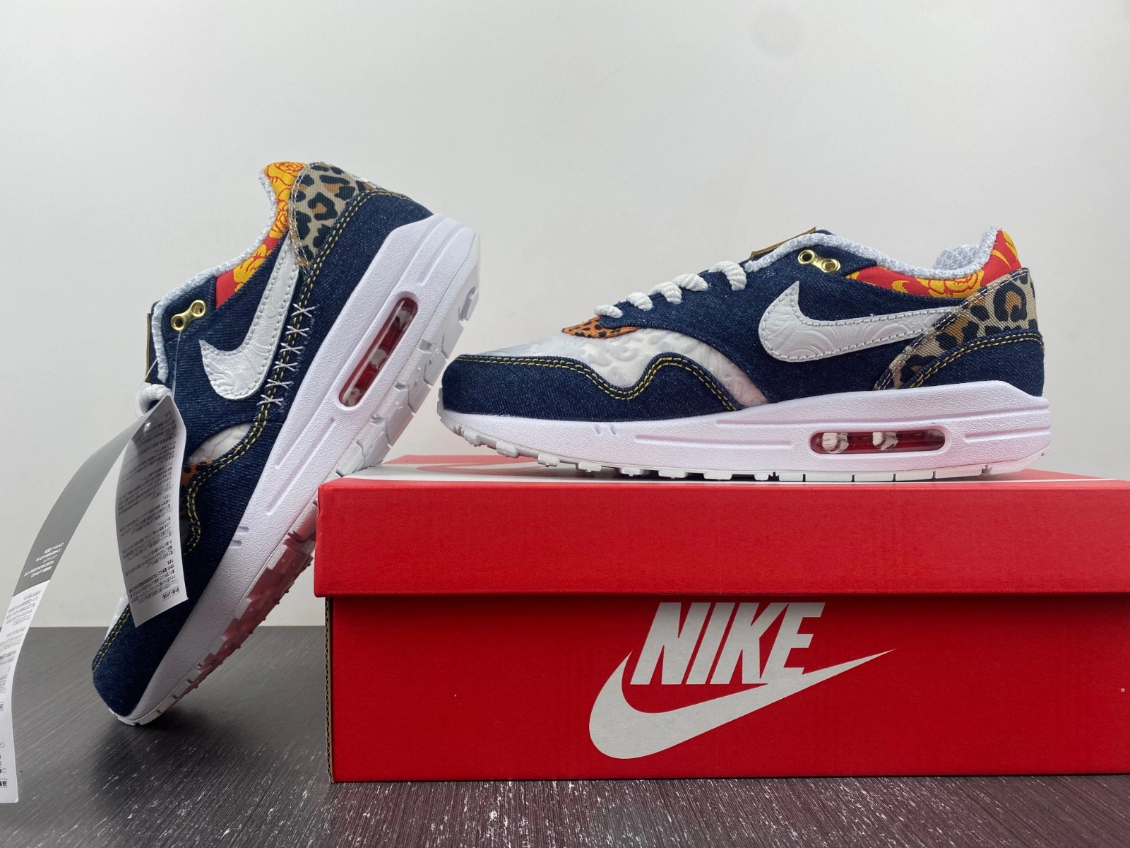 Nike Air Max 1 Premium Denim Leopard Men's - FJ4452-432