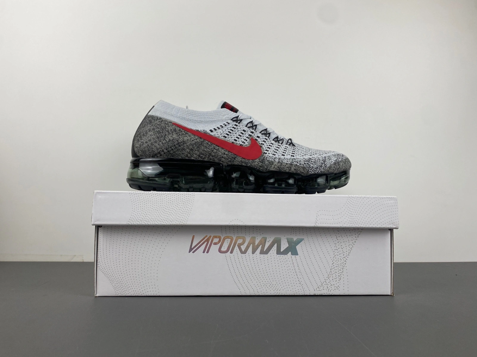 Nike Air VaporMax Platinum Red Black Men's - 849558-020
