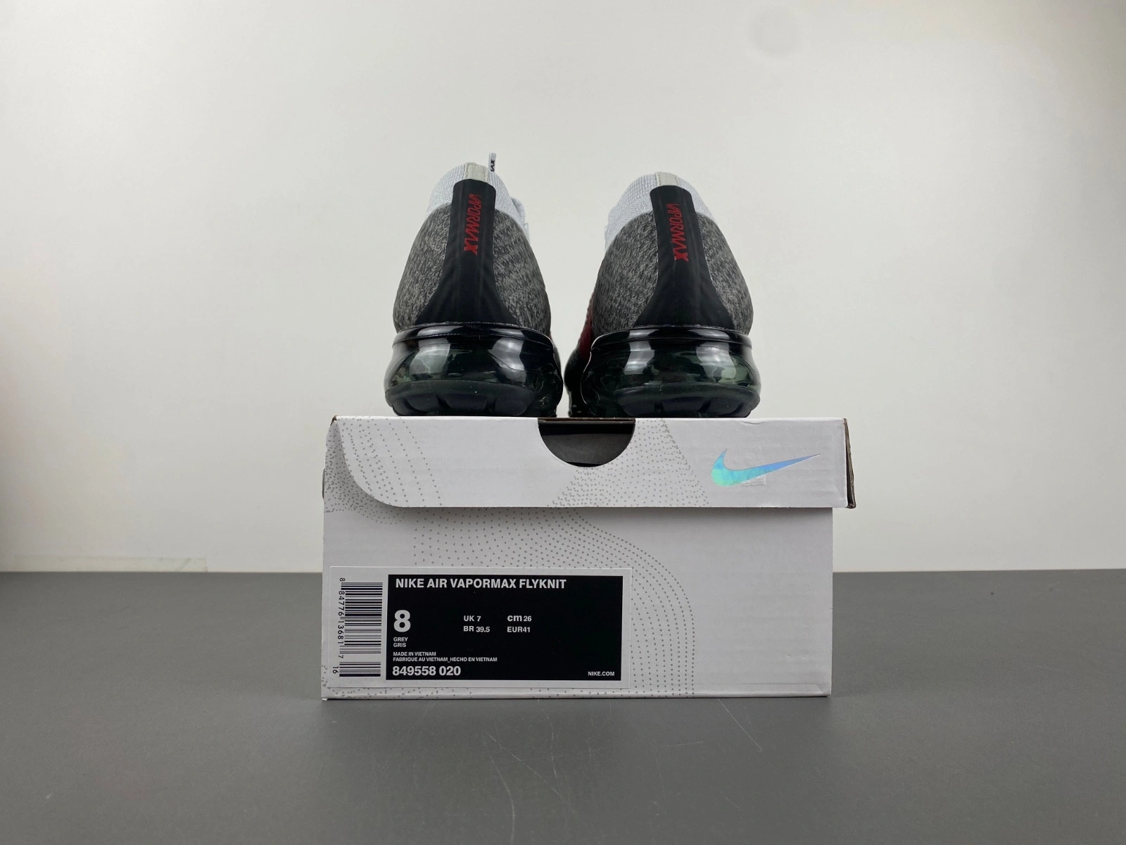 Nike Air VaporMax Platinum Red Black Men's - 849558-020