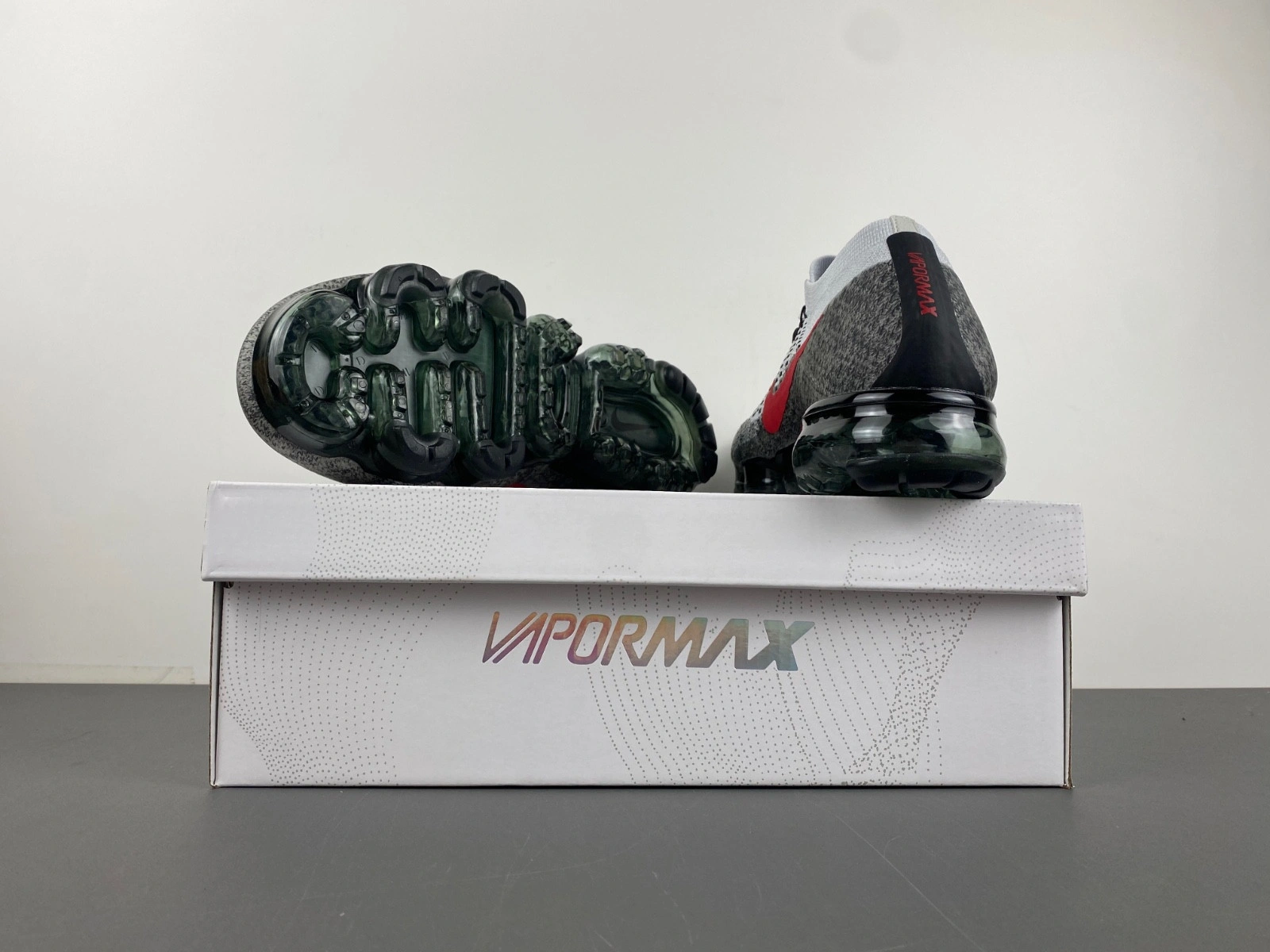 Nike Air VaporMax Platinum Red Black Men's - 849558-020