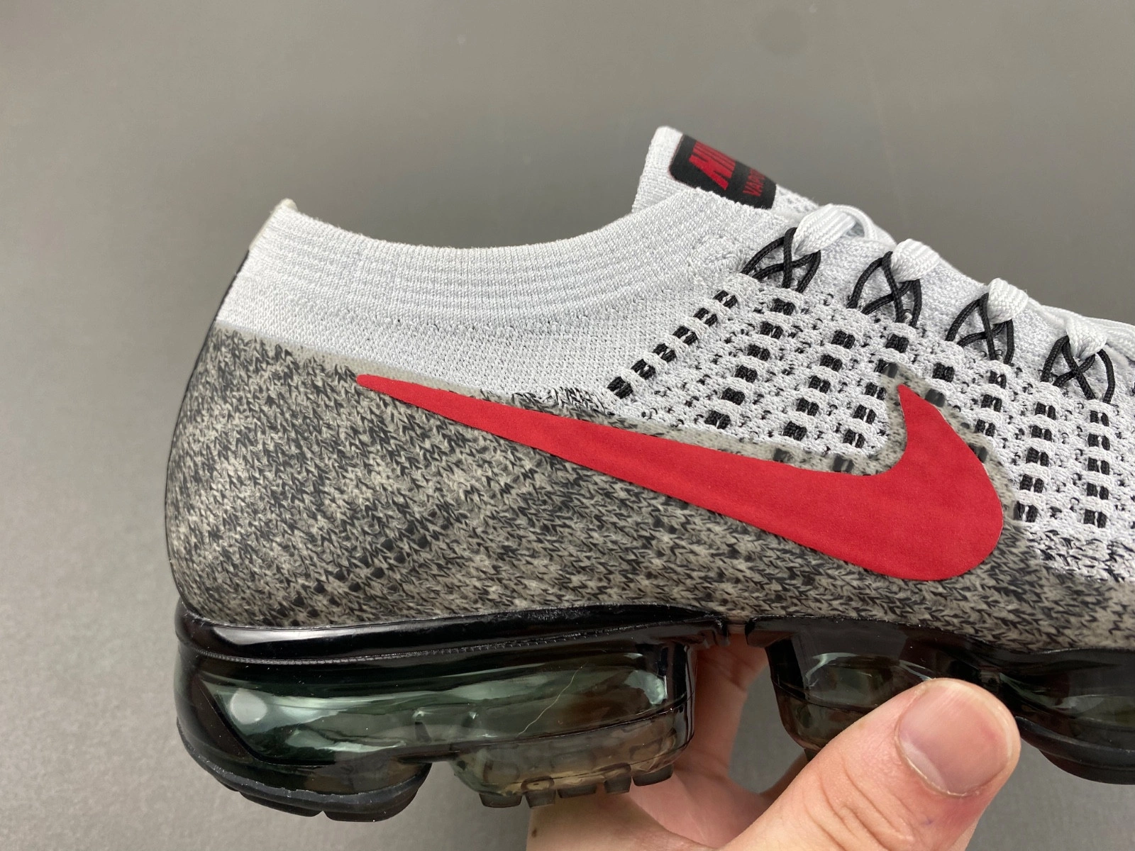 Nike Air VaporMax Platinum Red Black Men's - 849558-020