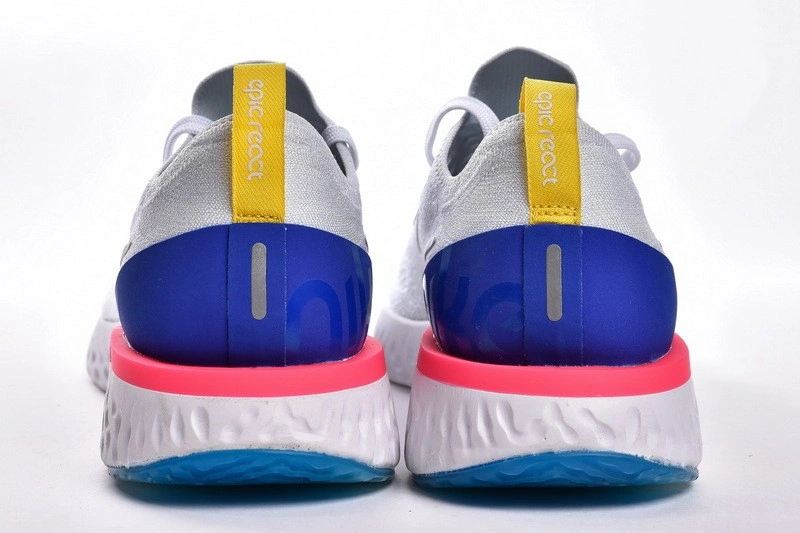 Nike Epic React Flyknit White Racer Blue Pink Blast  AQ0067-101