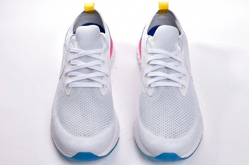 Nike Epic React Flyknit White Racer Blue Pink Blast  AQ0067-101