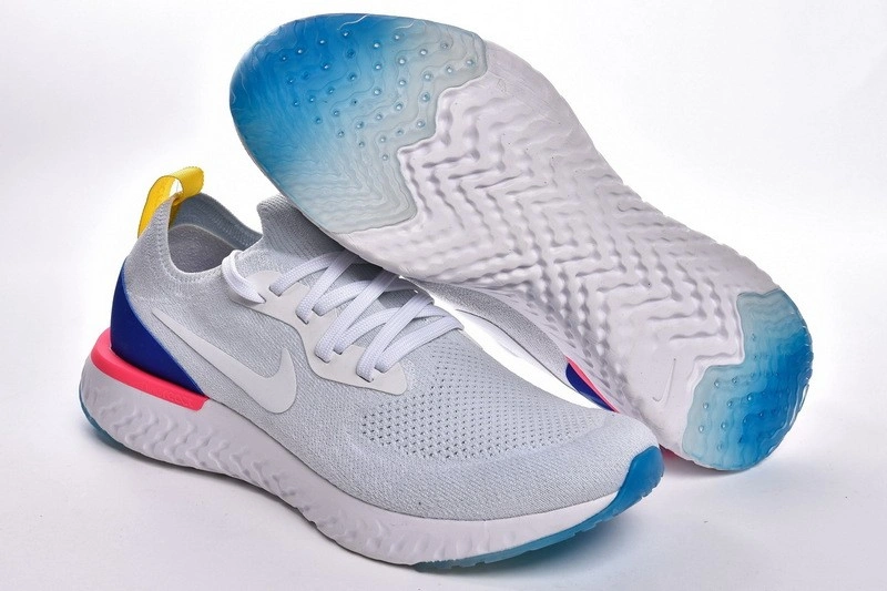 Nike Epic React Flyknit White Racer Blue Pink Blast  AQ0067-101