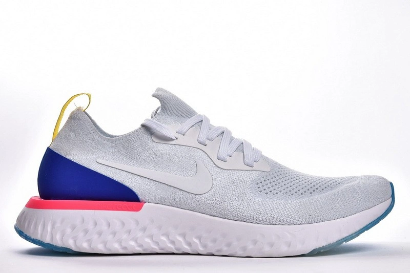 Nike Epic React Flyknit White Racer Blue Pink Blast  AQ0067-101