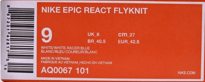 Nike Epic React Flyknit White Racer Blue Pink Blast  AQ0067-101