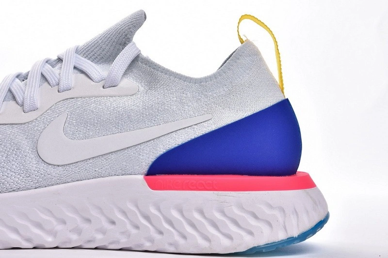 Nike Epic React Flyknit White Racer Blue Pink Blast  AQ0067-101
