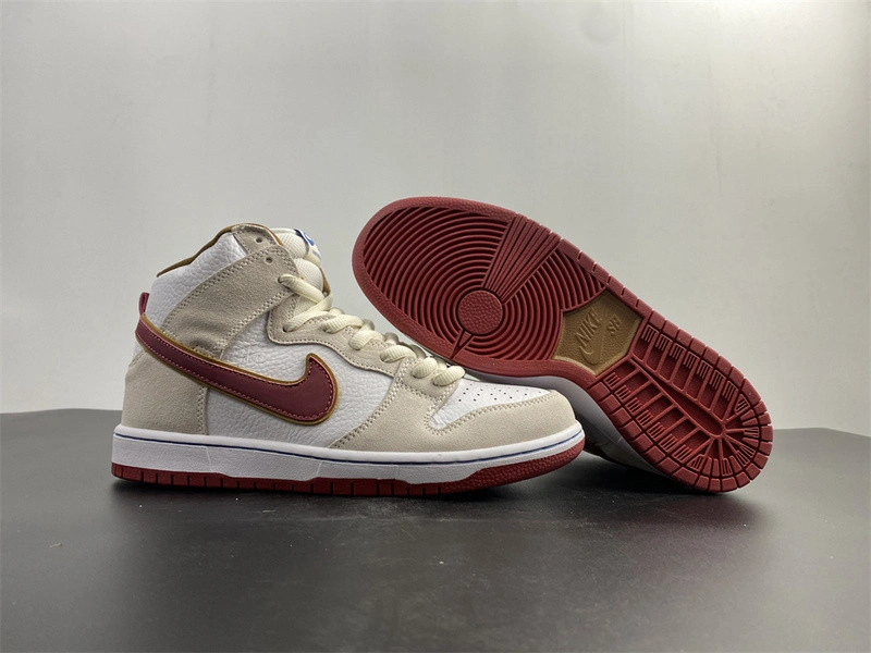 Nike SB Dunk High Sail Bright Crimson - CV9499-100