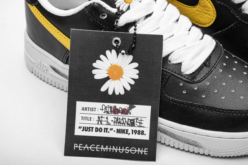 PEACEMINUSONE X Nike Air Force 1 Low Black Yellow AQ3692-001