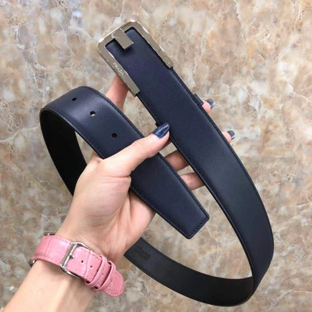 Prada Men's simple business model buckle belt F0216-1
