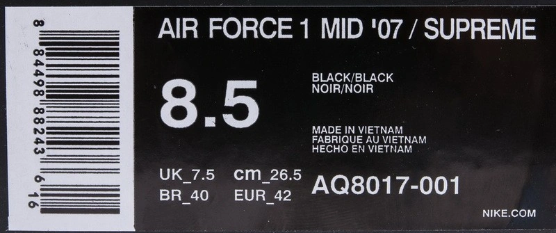 nike Air Force 1 Mid  NBA Black  AQ8017-001