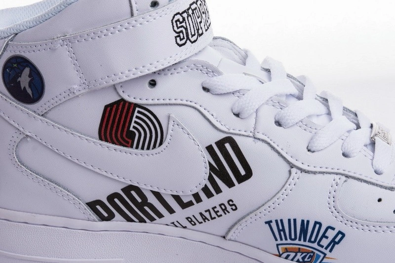 nike Air Force 1 Mid  NBA White  AQ8017-100
