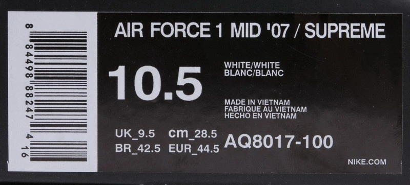 nike Air Force 1 Mid  NBA White  AQ8017-100