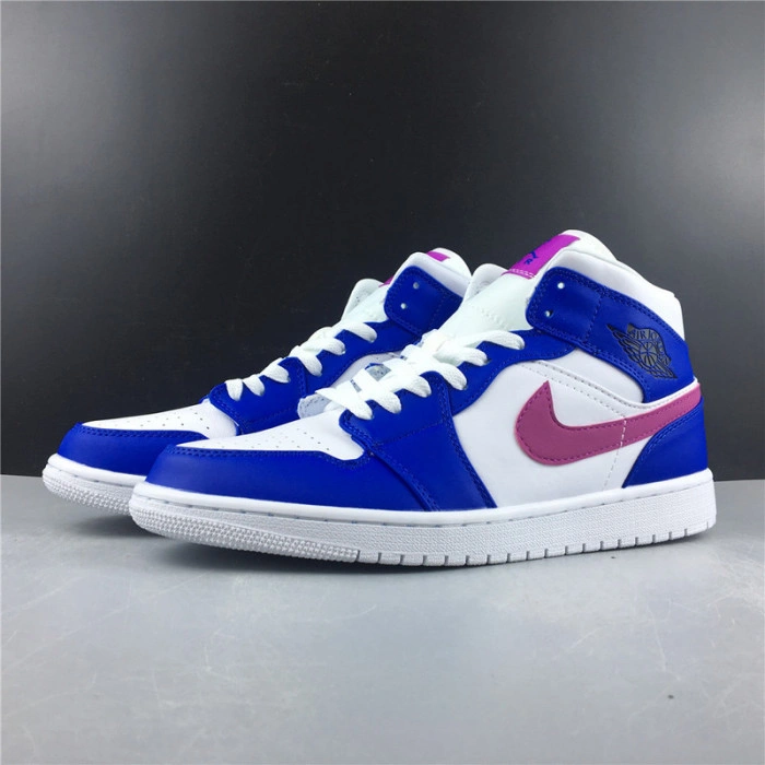 AIR JORDAN 1 MID HYPER ROYAL HYPER VIOLET-WHITE 554724-451