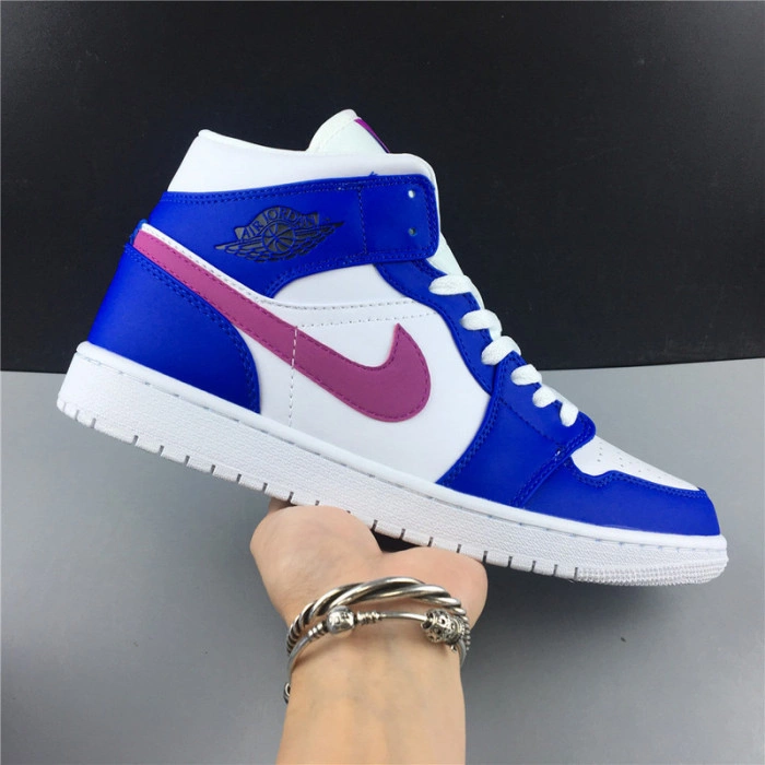 AIR JORDAN 1 MID HYPER ROYAL HYPER VIOLET-WHITE 554724-451