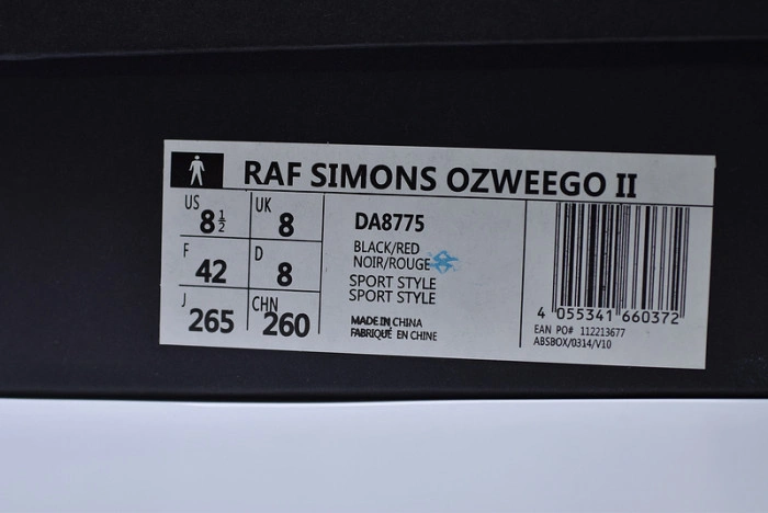 Adidas  Ozweego 3 Raf Simons Black Scarlet  DA8775