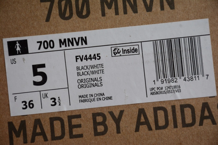 Adidas Yeezy Boost 700 MNVN Black And White  FV4445