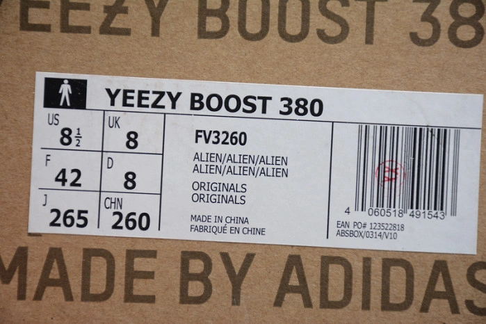 Adidas yeezy boost 380 350v3 alien kanye west white grey FV3260