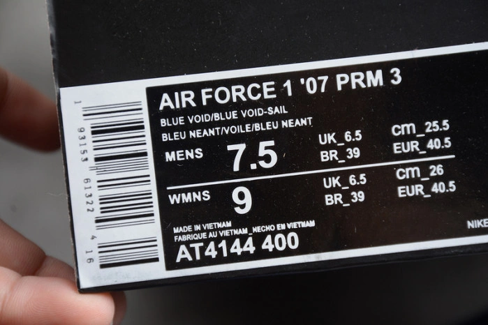 Air Force 1 Low Premium 3 Velour Blue Void  AT4144-400