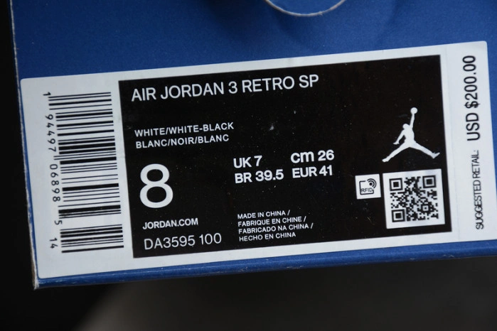 Air Jordan 3  fragment DA3595-100