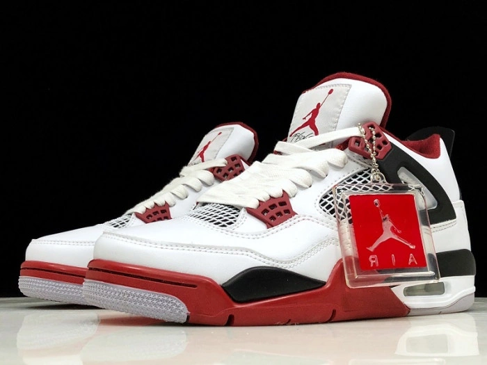 Air Jordan 4 Fire Red White Black Men 308497-160