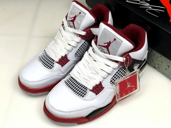 Air Jordan 4 Fire Red White Black Men 308497-160