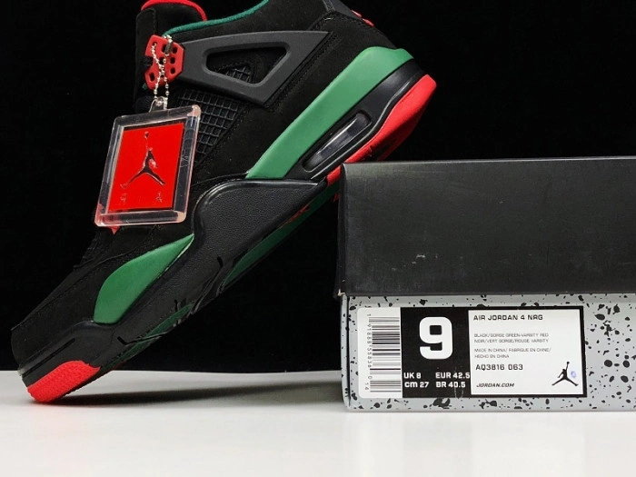 Air Jordan 4 NRG Black Gorge Green-Varsity Red AQ3816-063