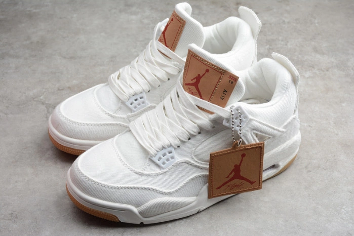 Air Jordan 4 Retro Levi's White (Levi's Tag) AO2571 100