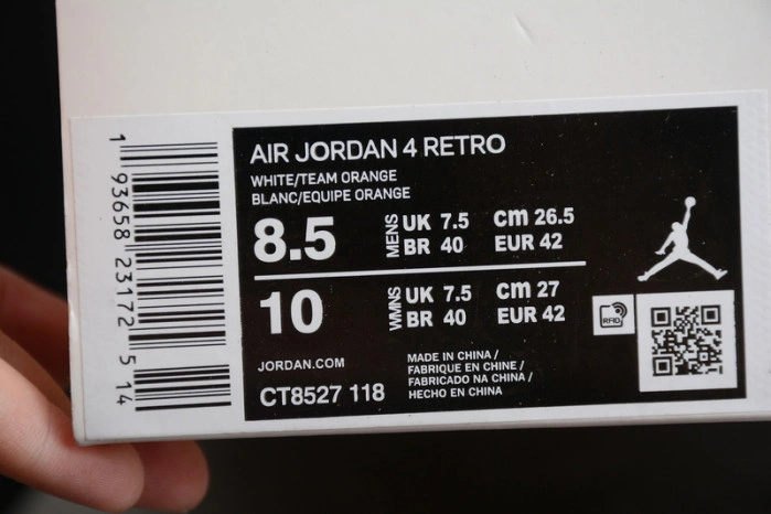 Air Jordan 4 Retro Metallic Orange CT8527-118