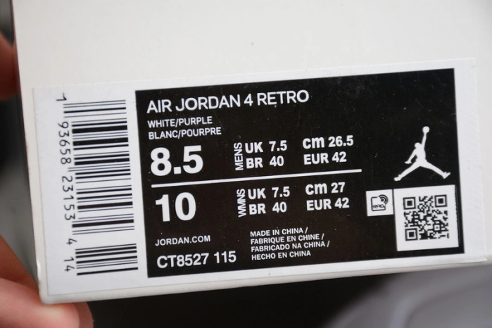 Air Jordan 4 Retro Metallic Purple CT8527-115