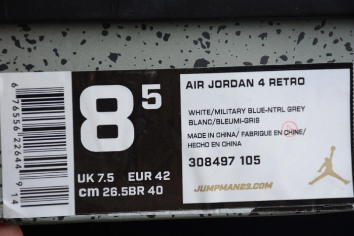 Air Jordan 4 Retro Military Blue  308497-105