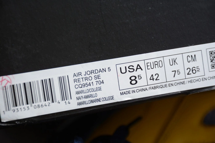 Air Jordan 5 'Michigan' CQ9541-704