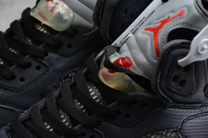 Air Jordan 5 Retro O-W Black Muslin-Fire Red  CT8480-001