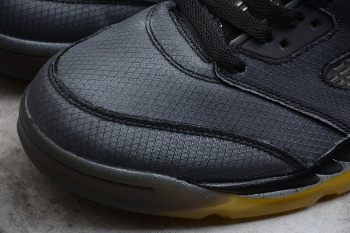 Air Jordan 5 Retro O-W Black Muslin-Fire Red  CT8480-001